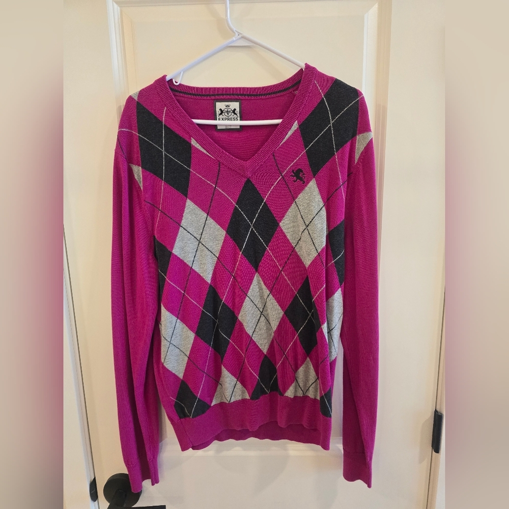 Men's Express Argyle Sweater Size M NWOT